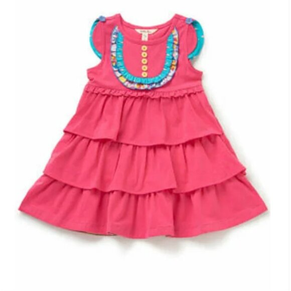 Matilda Jane Pink Ruffled Have Your Cake Dress Toddler Girls Size 2 Excellent co - Picture 5 of 9